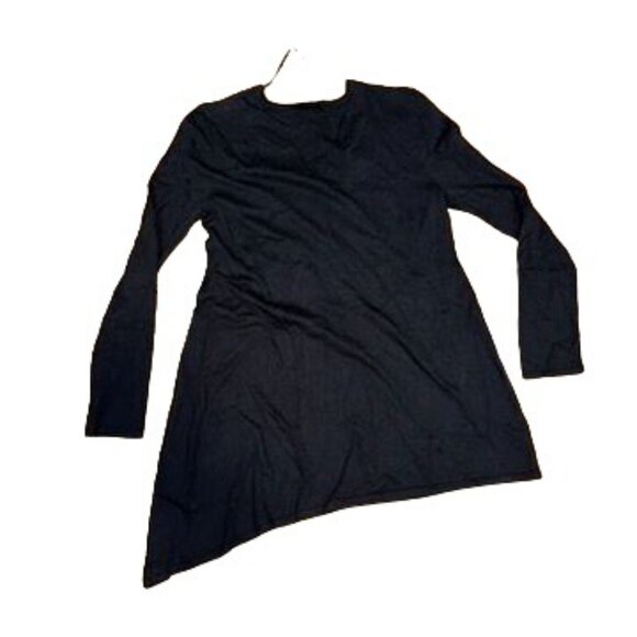 Macy's Style & Co PM Black One Starry Night Asymmetrical Hem Sweater Petite Med - Picture 2 of 3